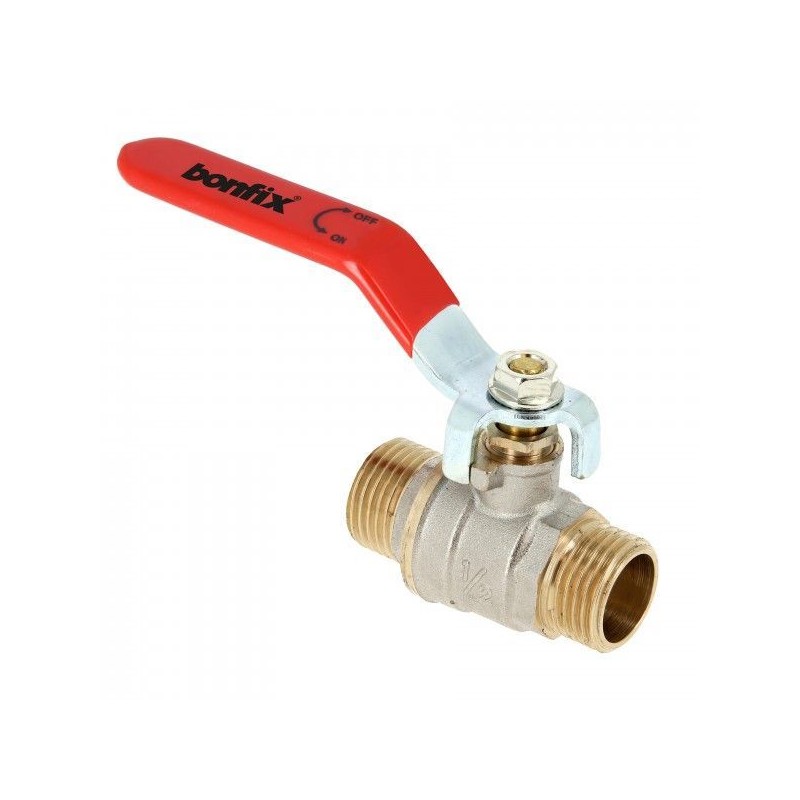BONFIX Kogelkraan 1/2" - 2 x buitendraad - rode hendel - PN25