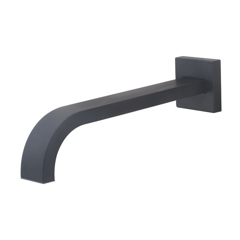 Rombo baduitloop vierkant 25 cm 1/2'' mat zwart