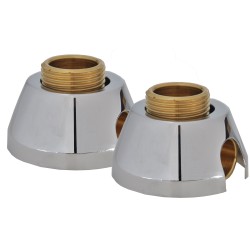 opbouw muurplaat 1/2" x 12mm chroom rozet - 2 stuks