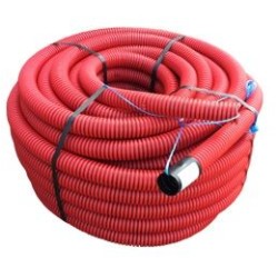 Kabelbeschermingsbuis flex 40mm Rood+ trekkoord R50m