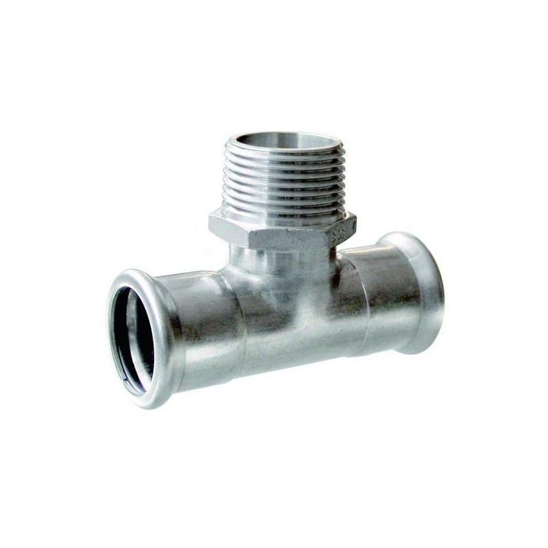 BONFIX M-press RVS-water T-stuk 22 x 3/4" bu.dr. x 22 mm