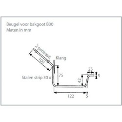 gootbeugel Klang+Lip 25x5mm 45 graden model 3 Bak 30