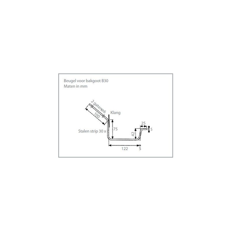 gootbeugel Klang+Lip 25x5mm 45 graden model 3 Bak 30