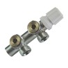 Riko thermostatisch 3/4" onderblok haaks links geborsteld staal
