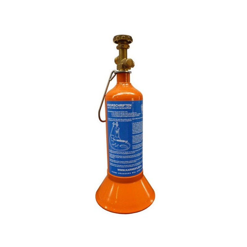 Hasmi Karweifles 1 liter Naadloos met afsluiter aansluiting 3/8" Links