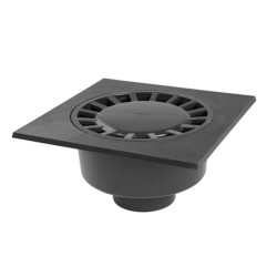 Nicoll Vloerput 250 x 250 mm onderuitlaat 110 mm donkergrijs