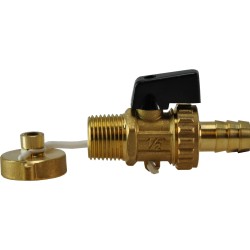 Riko vul- en aftapkraan 1/2" + hendel (zwarte knop)