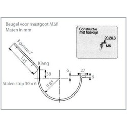 gootbeugel Klang+Lip 30x5mm 45 graden model 3 Mast 37