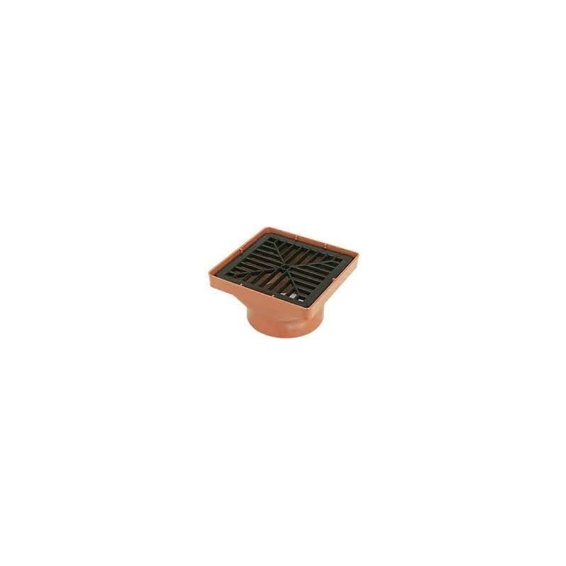 Pipelife Put pvc 165 x165 mm onderuitlaat 110mm + deksel - roodbruin