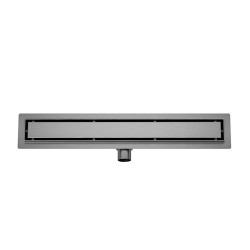 Wiesbaden douchegoot flens tegelrooster 100 x 7 cm gunmetal PVD