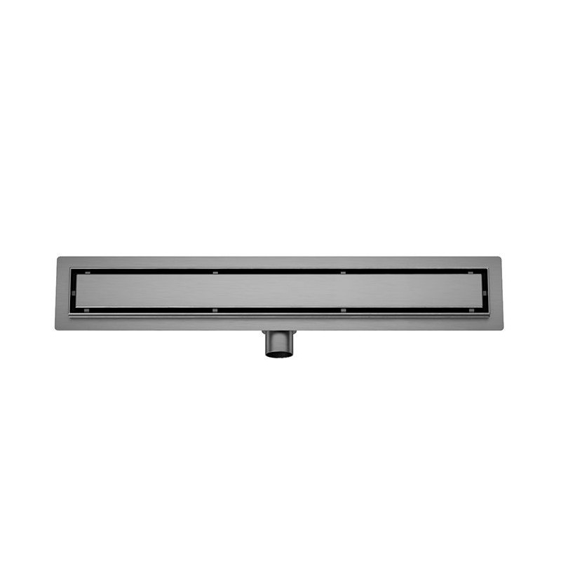 Wiesbaden douchegoot flens tegelrooster 100 x 7 cm gunmetal PVD