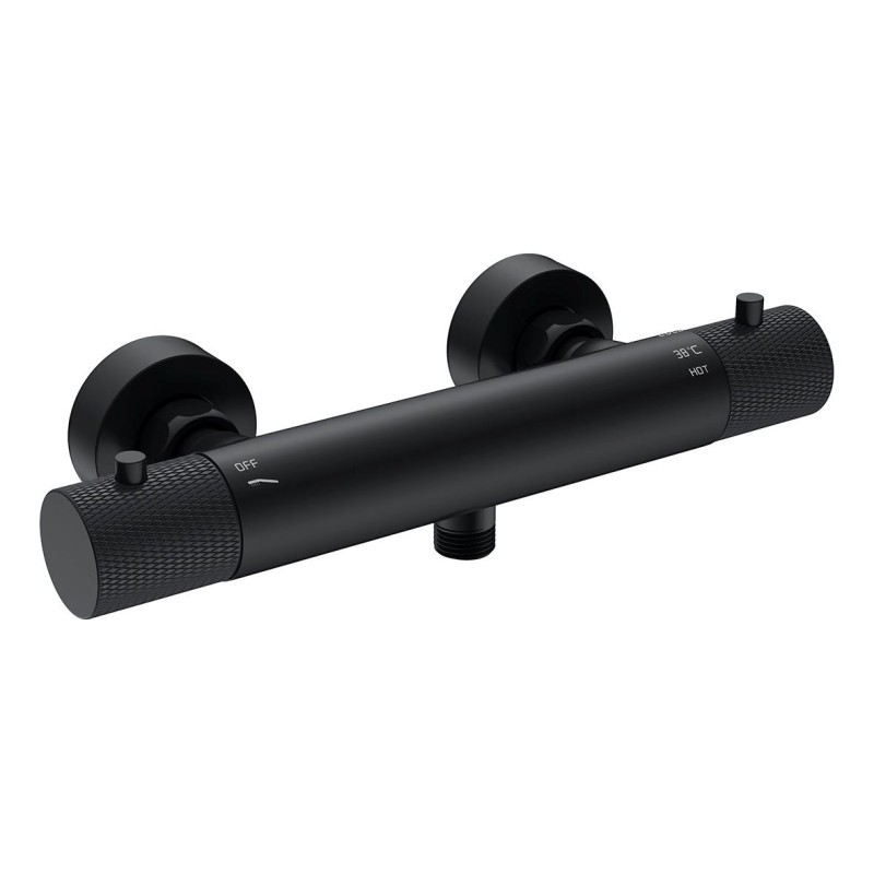 Ribbd thermostatische douchemengkraan hartafstand 15 cm mat zwart