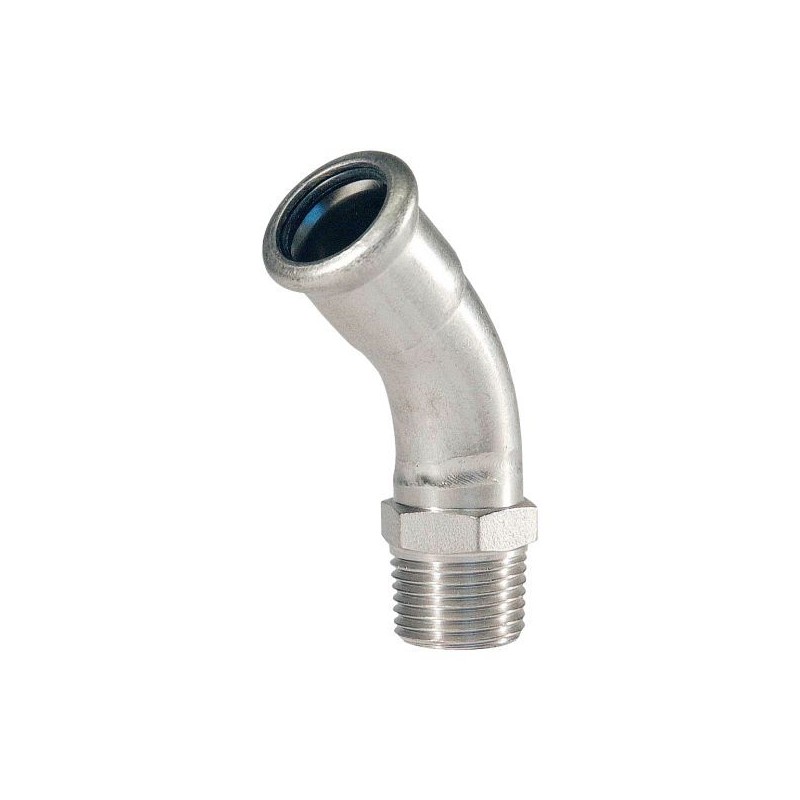 BONFIX M-press RVS-water bocht 45° 1/2" bu.dr. x 15 mm