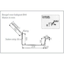 gootbeugel Klang+Lip 30x5mm 45 graden model 3 Bak 44