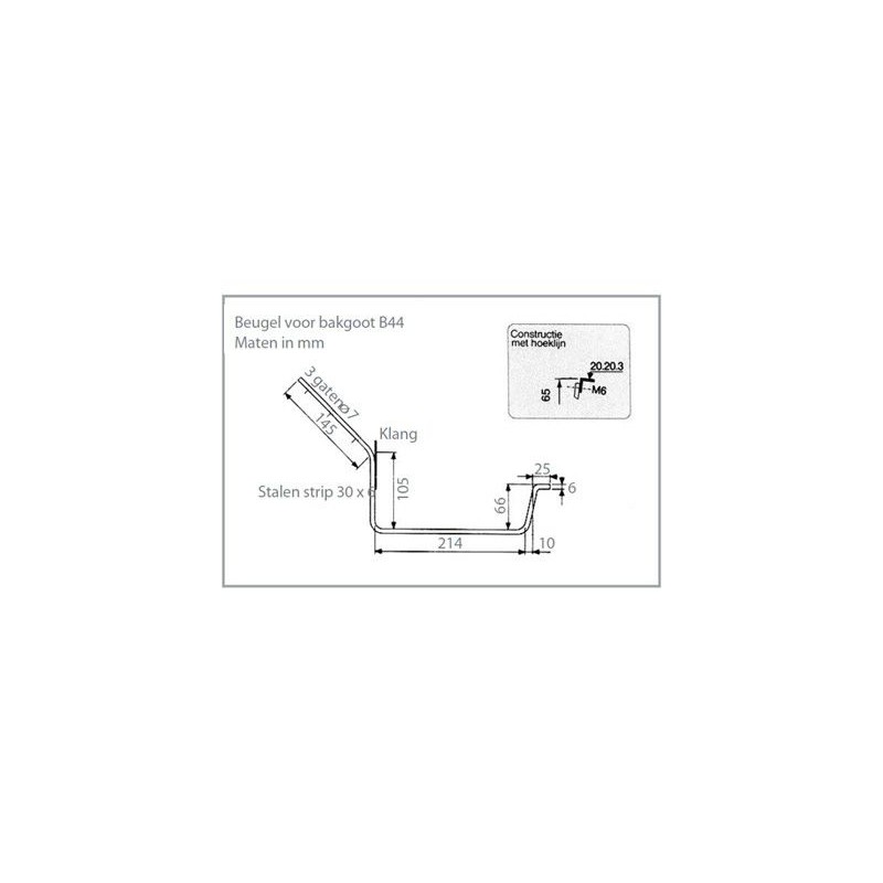 gootbeugel Klang+Lip 30x5mm 45 graden model 3 Bak 44
