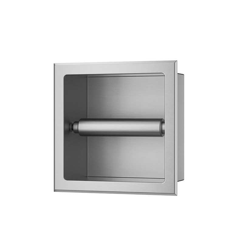 Rocko toiletrolhouder zonder klep inbouw RVS
