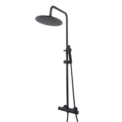 Caral thermostatische regendoucheset opbouw mat zwart
