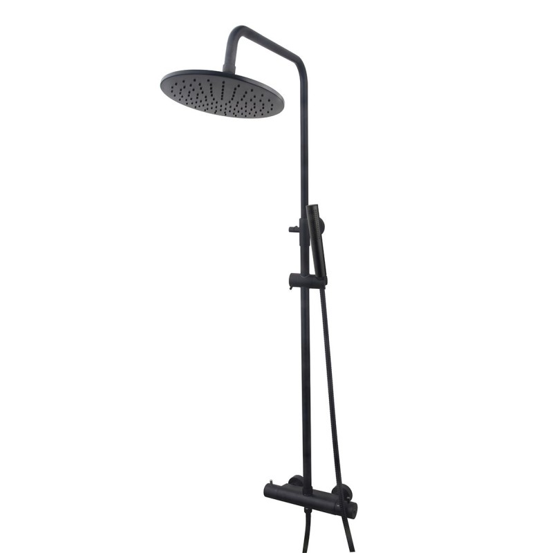Caral thermostatische regendoucheset opbouw mat zwart
