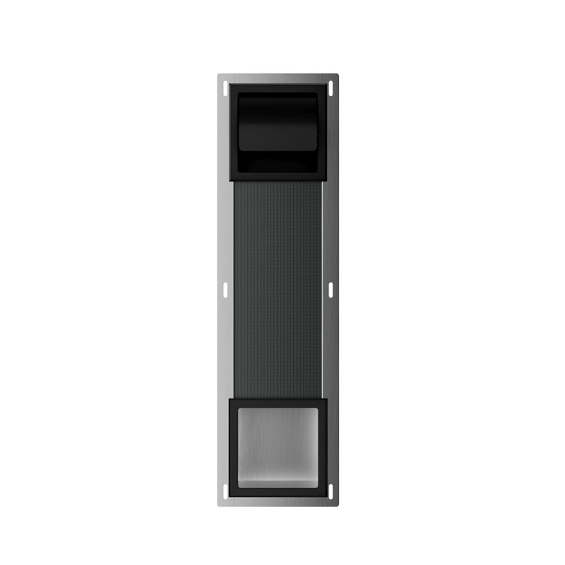 Rocko toiletrolhouder met klep en reserverolhouder inbouw mat zwart