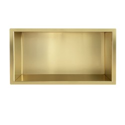 Demis inbouwnis 60 x 30 x 10 cm geborsteld messing pvd