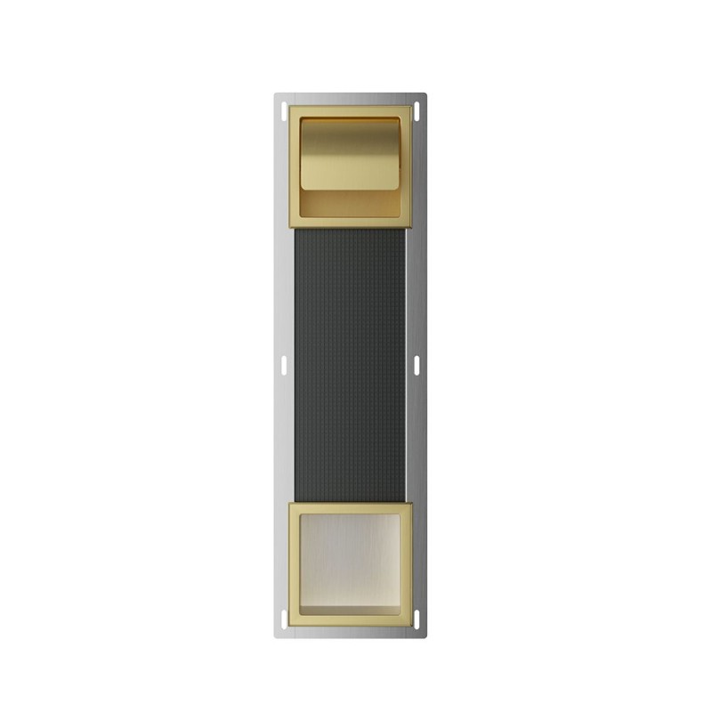 Rocko toiletrolhouder klep reserverolhouder inbouw geborsteld messing