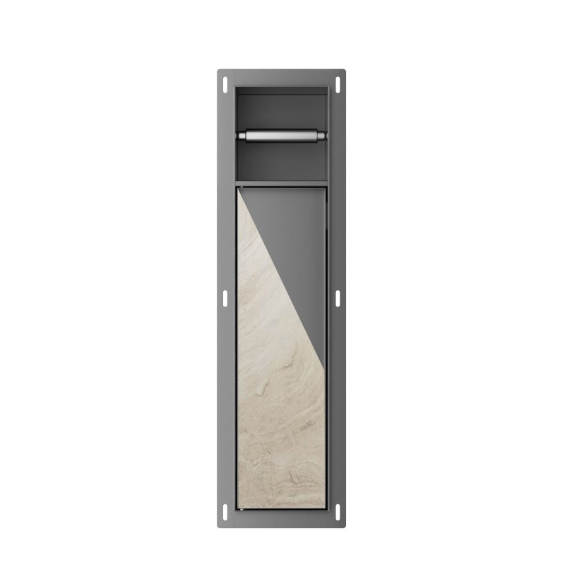 Rocko toiletrol- en borstelhouder inbouw betegelbaar gunmetal PVD