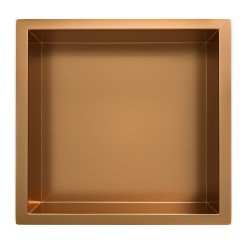 Demis inbouwnis 30 x 30 x 10 cm geborsteld brons koper PVD