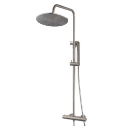 Caral thermostatische regendoucheset opbouw geborsteld staal PVD