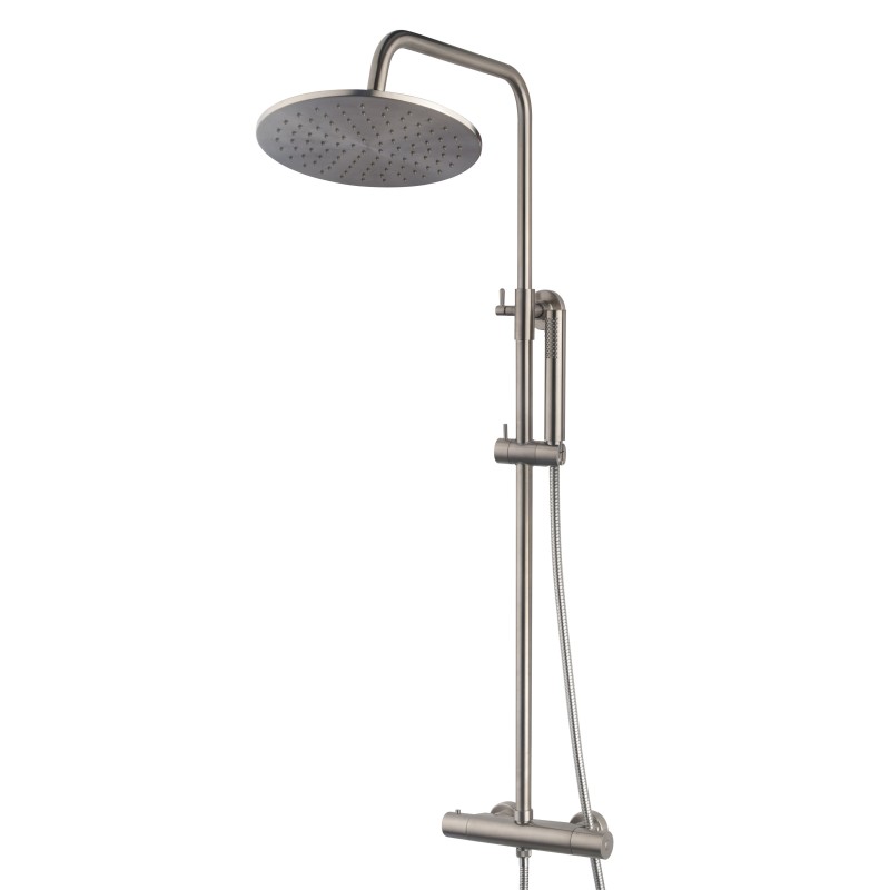Caral thermostatische regendoucheset opbouw geborsteld staal PVD
