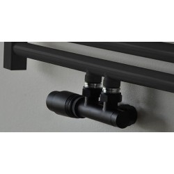 Riko onderblok set 16x2/15 haaks links - mat zwart
