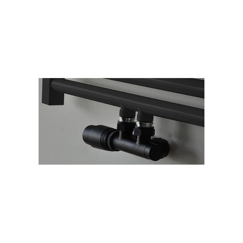 Riko onderblok set 16x2/15 haaks links - mat zwart
