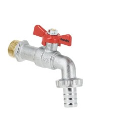 BONFIX Kogeltapkraan met slangaansluiting 1/2" vertind met vlinder