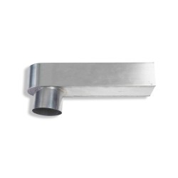 RHEINZINK Stadsuitloop walsblank Ø80mm 60 x 80mm 32cm