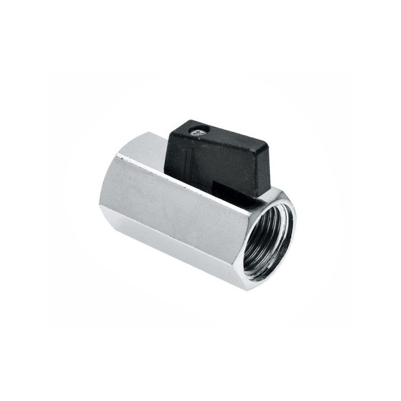 BONFIX Minikogelkraan 1/2" bi.dr. x bi.dr. (zwarte knop)