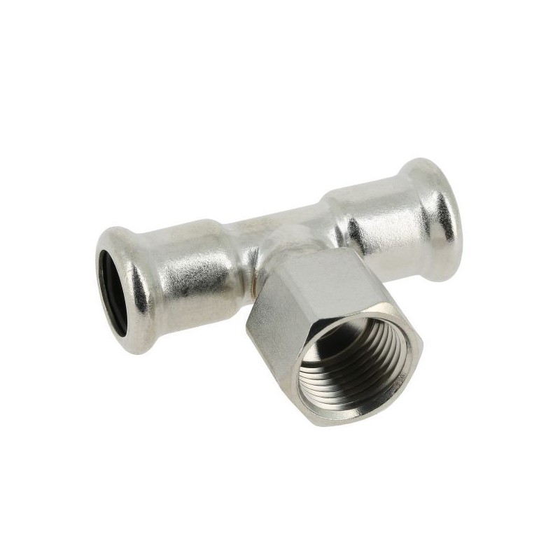BONFIX M-press RVS-water T-stuk 28 x 1/2" bi.dr. x 28 mm
