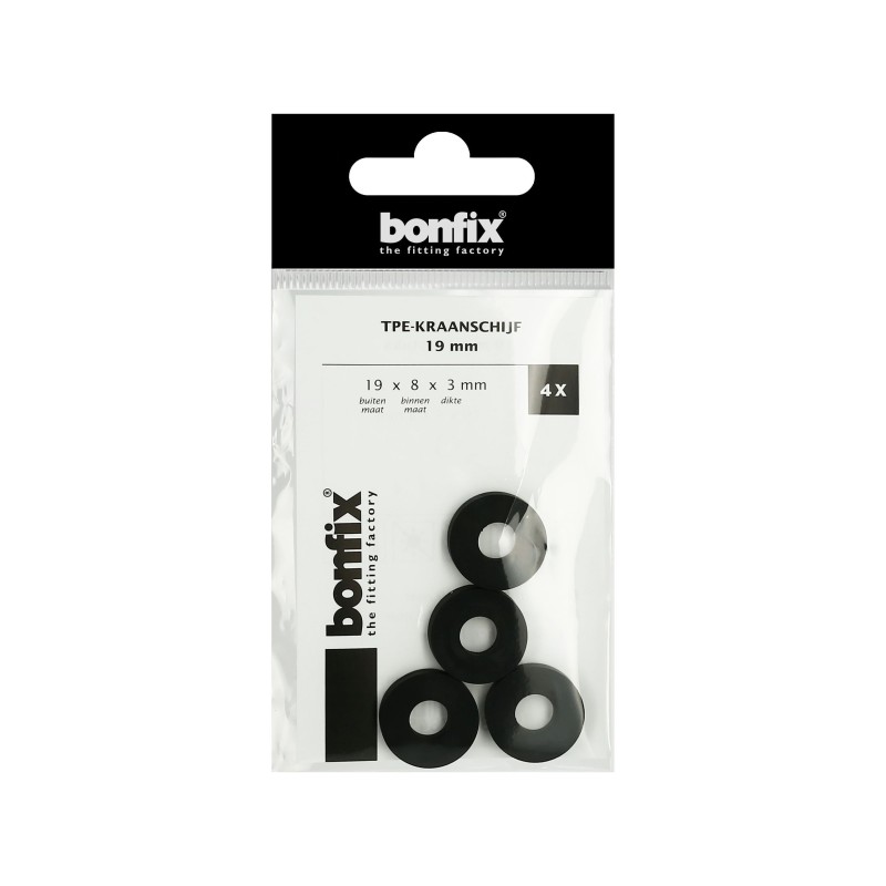BONFIX TPE-kraanschijf 19 mm (19 x 8 x 3 mm) 4 stuks