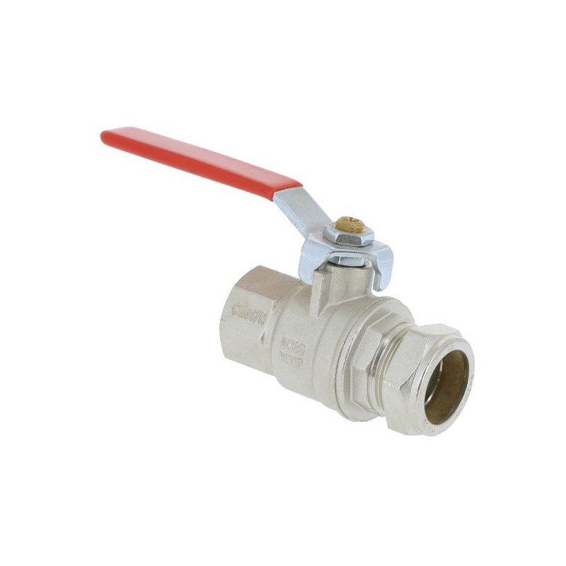 BONFIX Kogelkraan 1" binnendraad x 28 mm knel - rode hendel