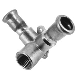 BONFIX M-press RVS-water dubbele muurplaat 1/2" bi. x 15 mm