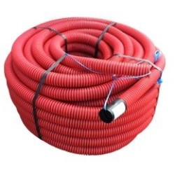 Kabelbeschermingsbuis flex 50mm Rood+ trekkoord R50m