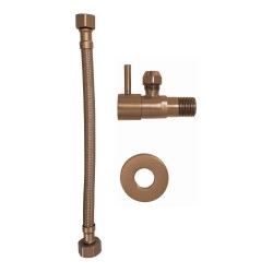 Minimal hoekstopkraan 1/2" x 3/8" geborsteld brons koper