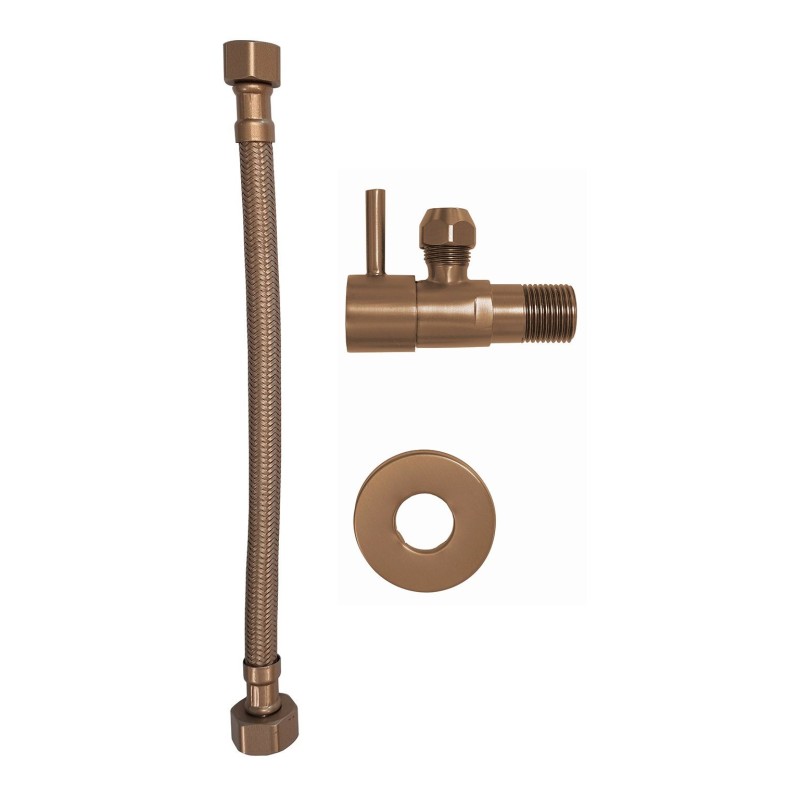 Minimal hoekstopkraan 1/2" x 3/8" geborsteld brons koper