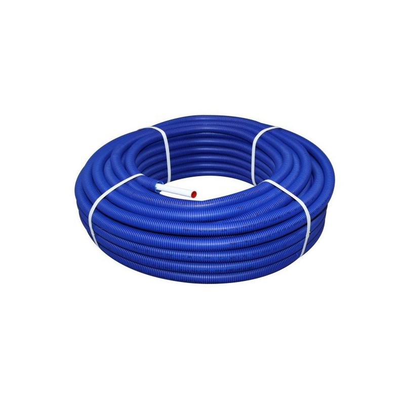 BONFIX Alu-pers systeembuis + blauwe mantel 16 x 2,0 - rol a 50 mtr