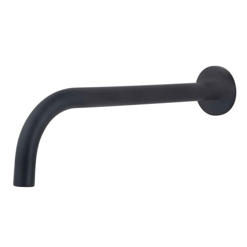 Slim 18mm uitloop rond 25cm 1/2" mat zwart