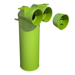 Ubbink Air Excellent AE34c Ventieladapter 90° 125 met 1 afdekkap