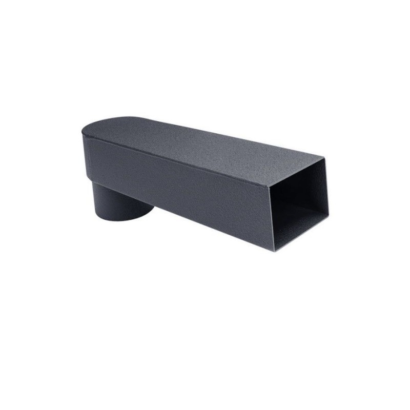 zinken stadsuitloop 60 x 100 mm - uitloop Ø100 -  zwart  (Anthra)