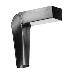 RHEINZINK Uitloop vierkant/rond walsblank 60 x 100 mm naar Ø100mm