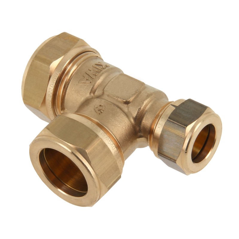 BONFIX Knel messing T-stuk 28 x 28 x 15 mm 