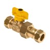 BONFIX Gaskogelkraan Knel messing 22 mm x koppeling 15 mm knel
