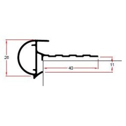 Roval aluminium kraaltrim geanodiseerd 26 x 40 mm