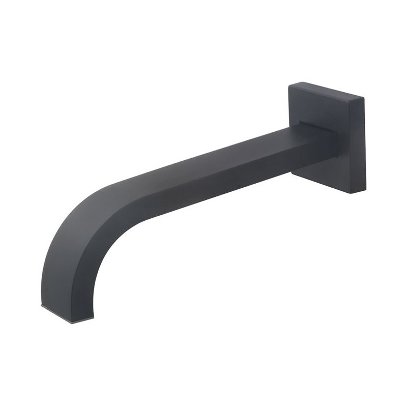 Rombo baduitloop vierkant 22 cm 1/2'' mat zwart
